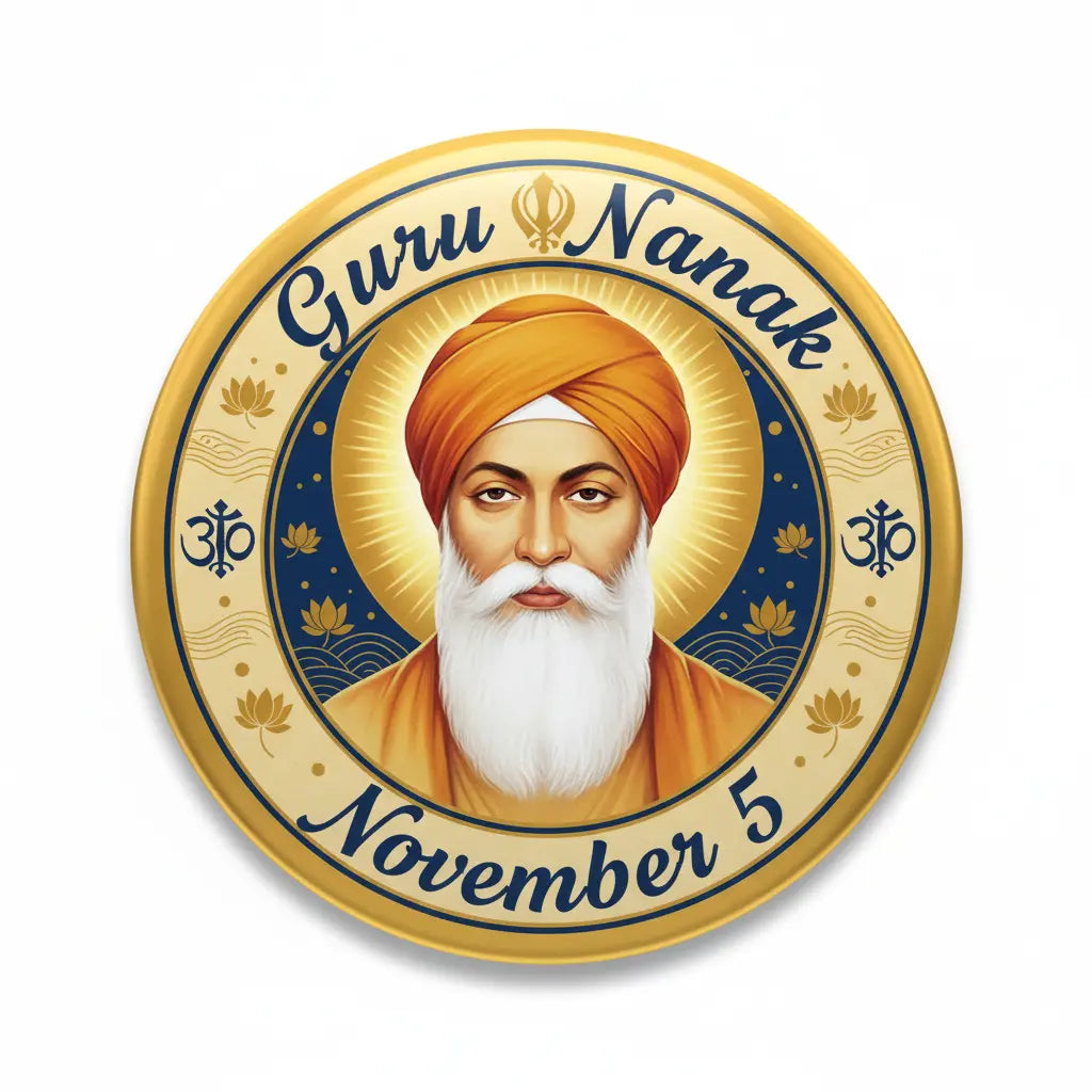 Guru Nanak (November 5) Pinback 2.25-inch