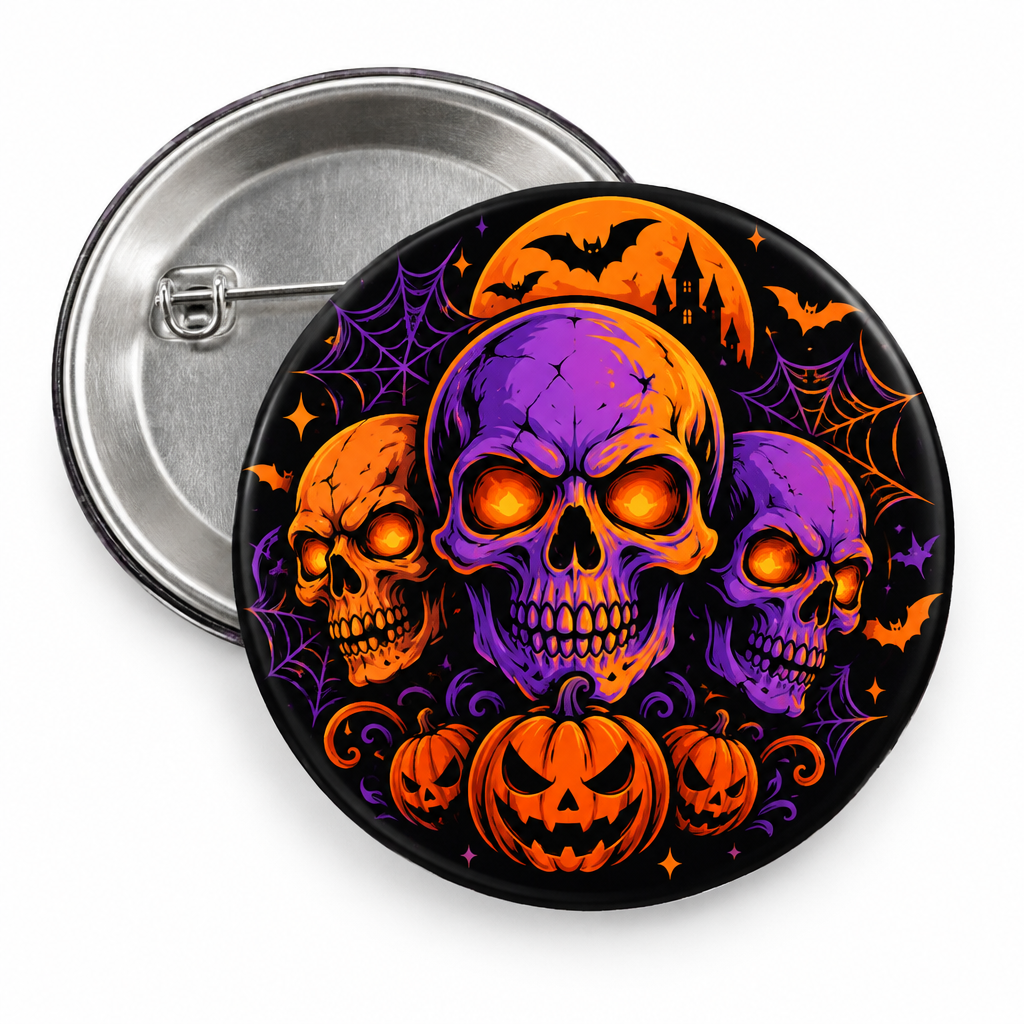 Halloween Spooky Skulz Pin Button 2.25-inch