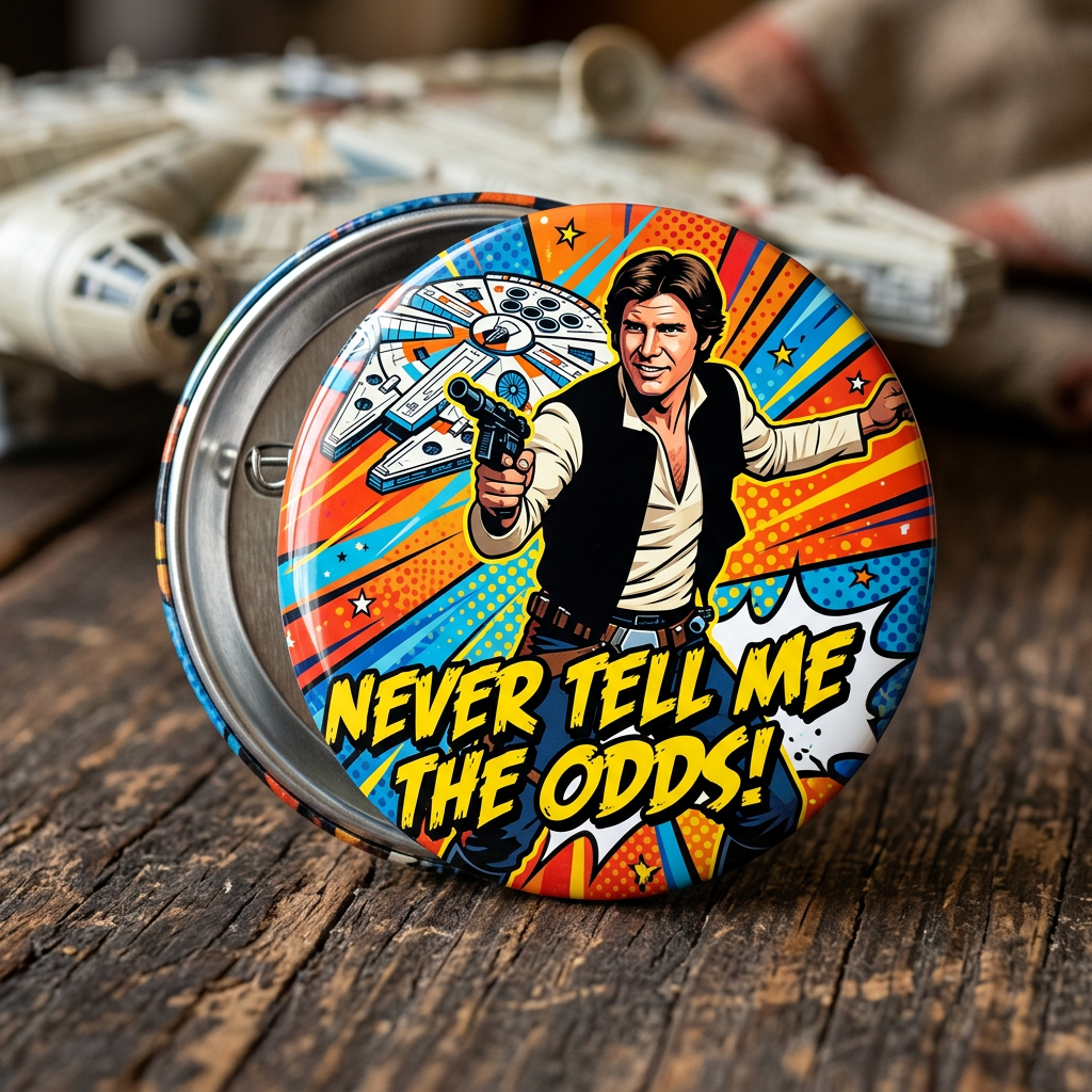Han Solo Quote Pin Button 2.25-inch