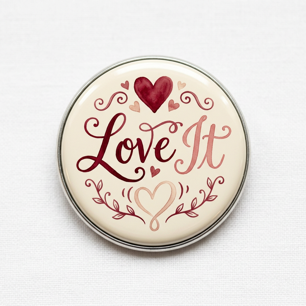 Handwritten Love It Pin Button 2.25-inch
