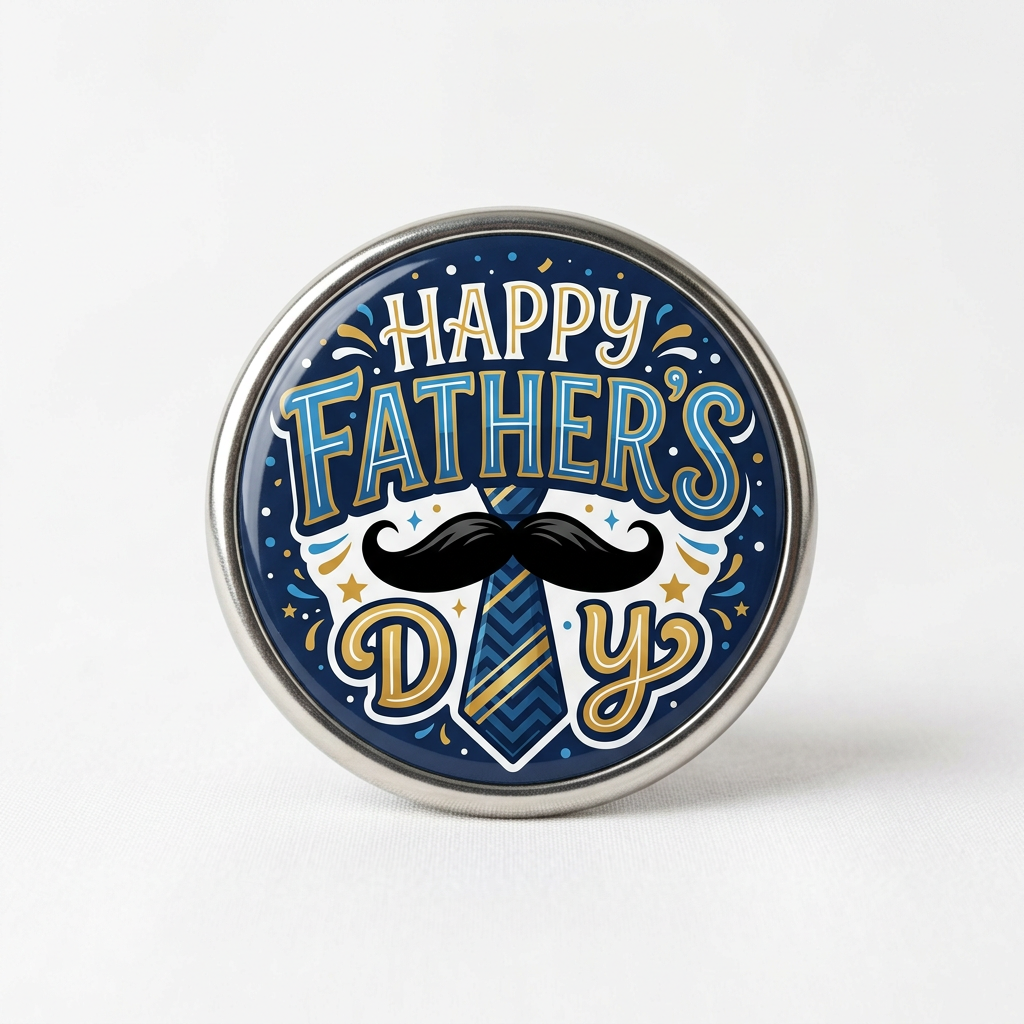 Happy Fathers Day Tash Pin Button 2.25-inch