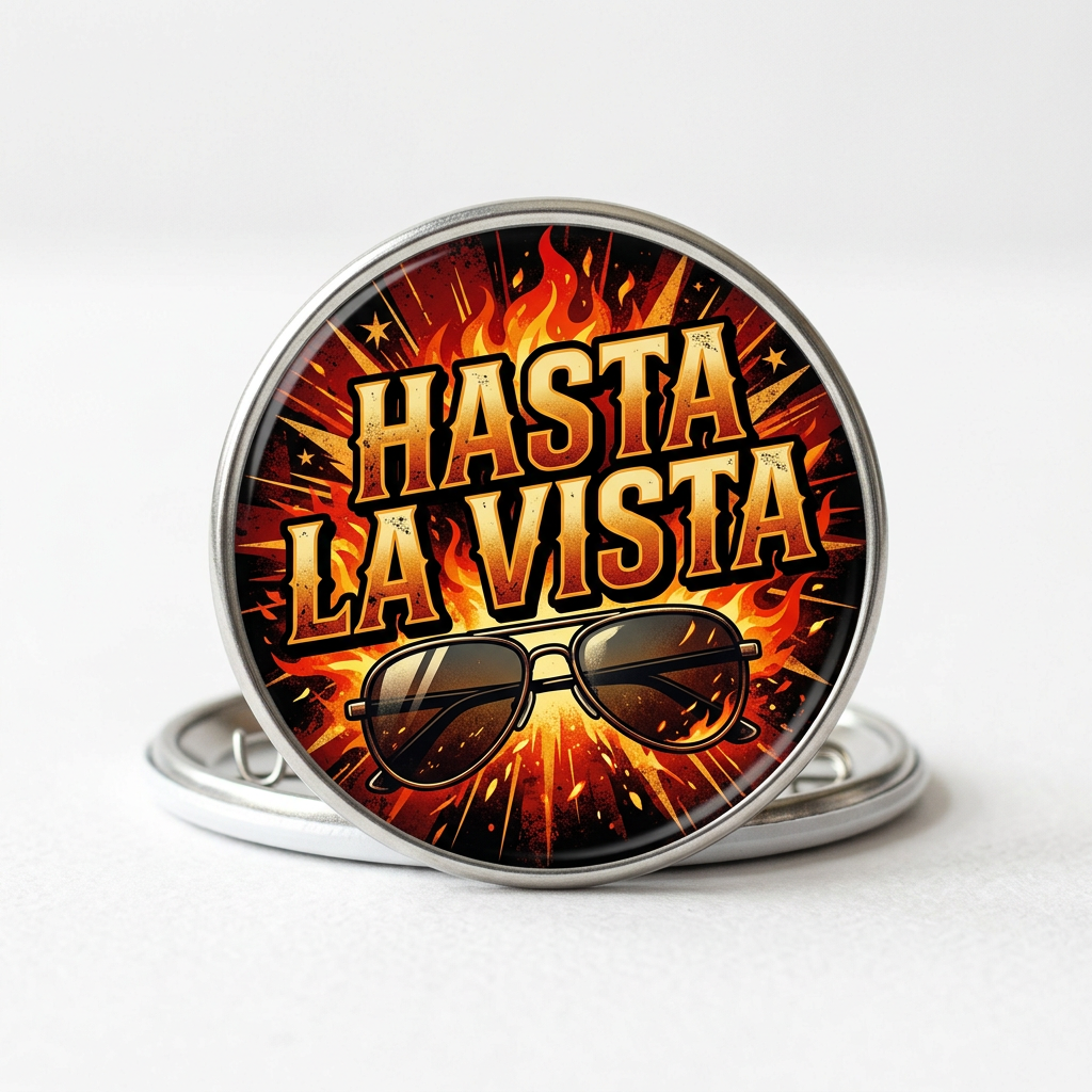 Hasta La Vista Pin Button 2.25-inch