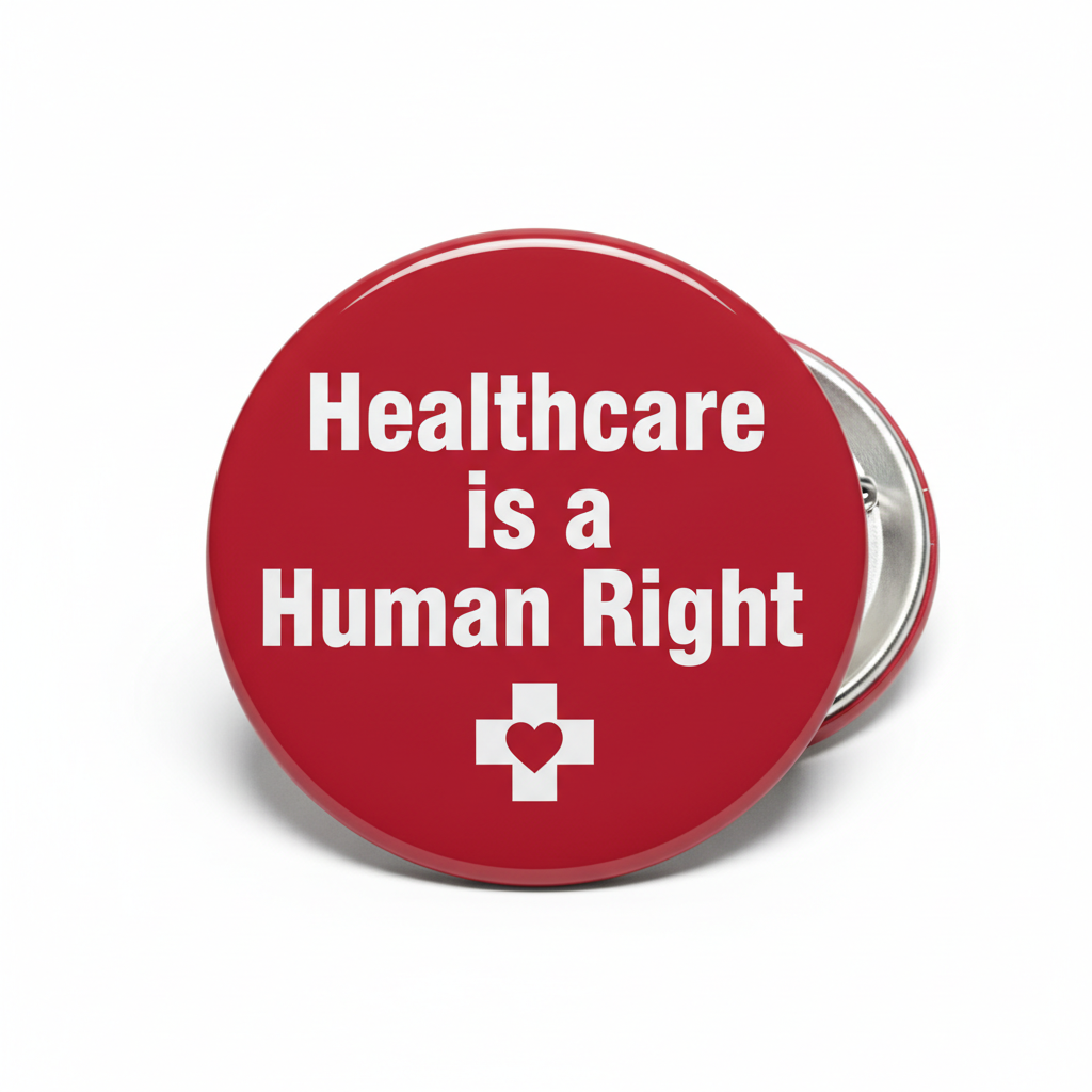 Healthcare is a Human Right Pinback Button 2.25-inch