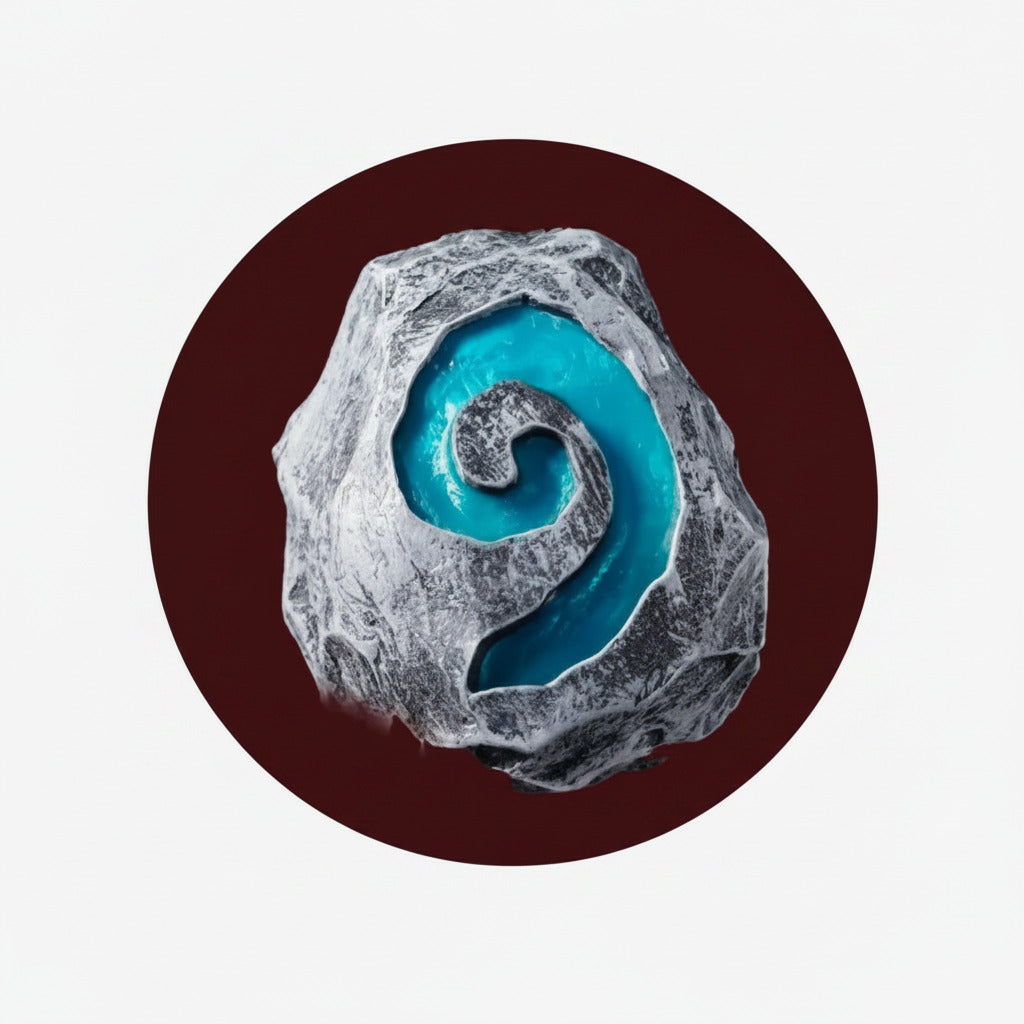 2.25-inch heart stone pinback with gray stone and bright blue center