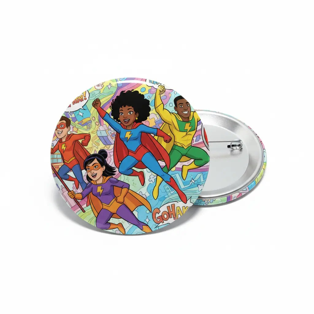 Heroes Cartoon Pinback 2.25-inch
