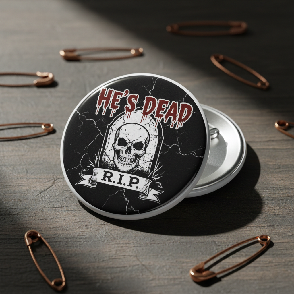 Hes Dead I am Pinback 2.25-inch