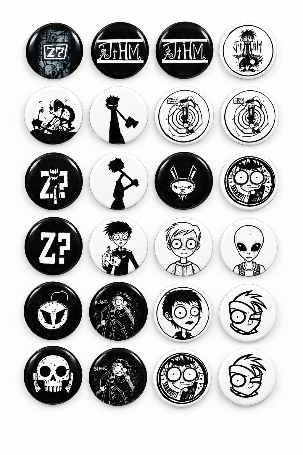 24 Pcs Johnny the Homicidal Maniac 1.25-inch