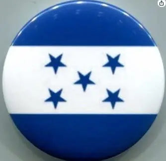 Honduras flag enamel pinback, round 1.25-inch with blue-white bands and five stars