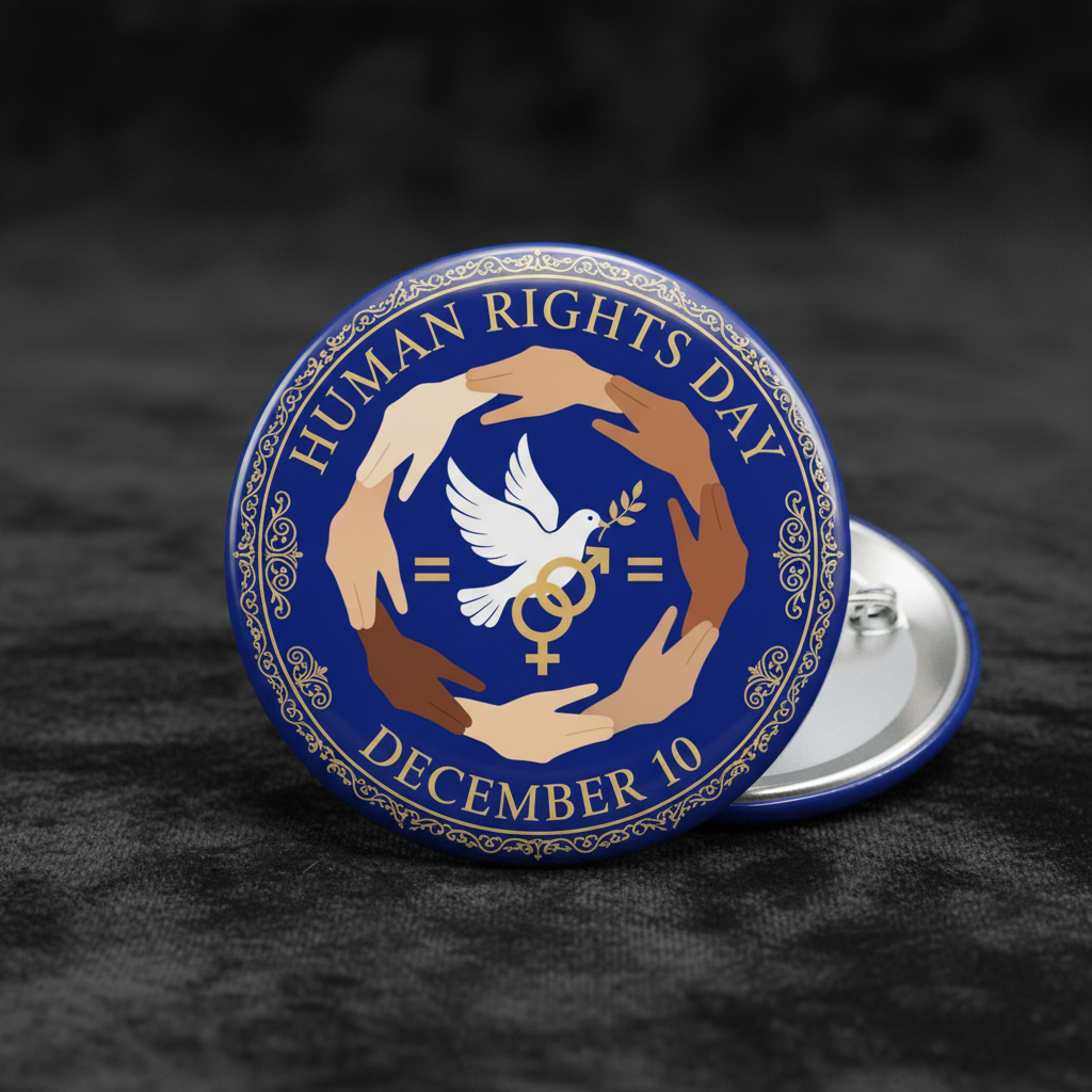 Human Rights Day (December 10) Pinback 2.25-inch