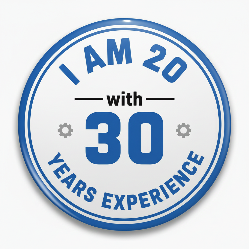 I am 20 with 30 years experience Pinback 2.25-inch