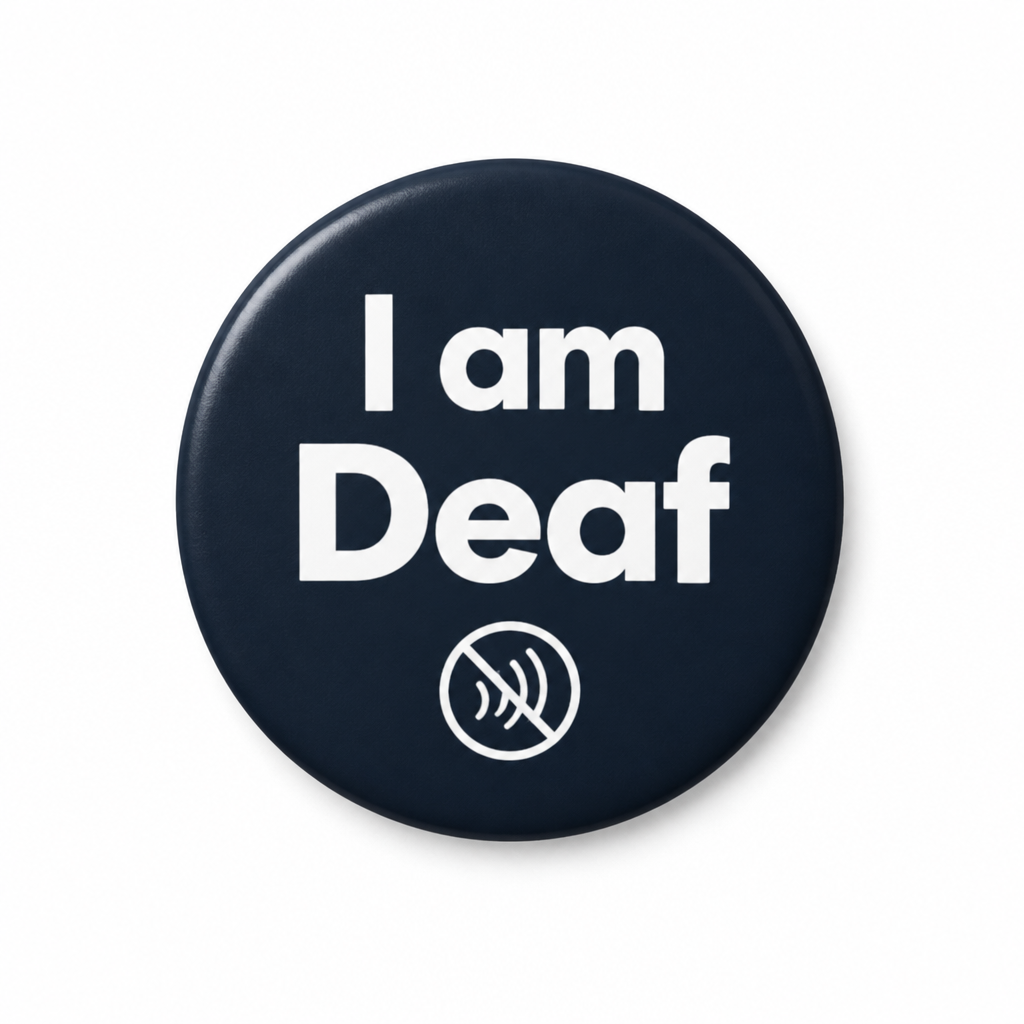 I am Deaf Pin Button 2.25-inch