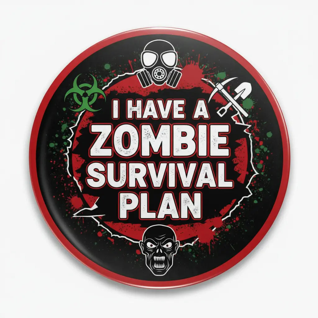 I Have a Zombie Survival Plan Pinback 2.25-inch