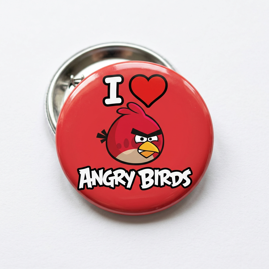 I Love Angry Birds Pin Button 2.25-inch