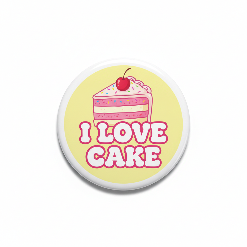 I Love Cake Pinback 2.25-inch