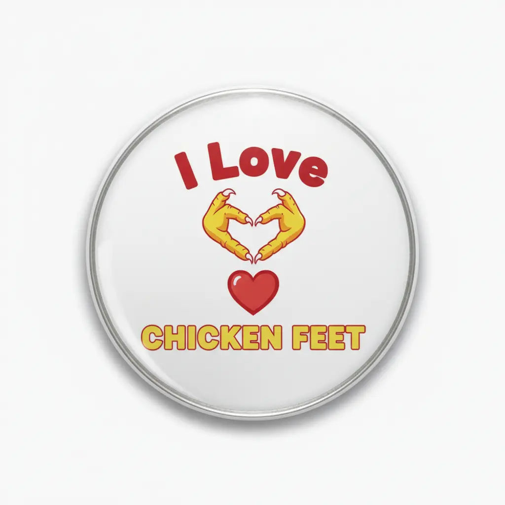 I Love Chicken Feet Pinback 2.25-inch