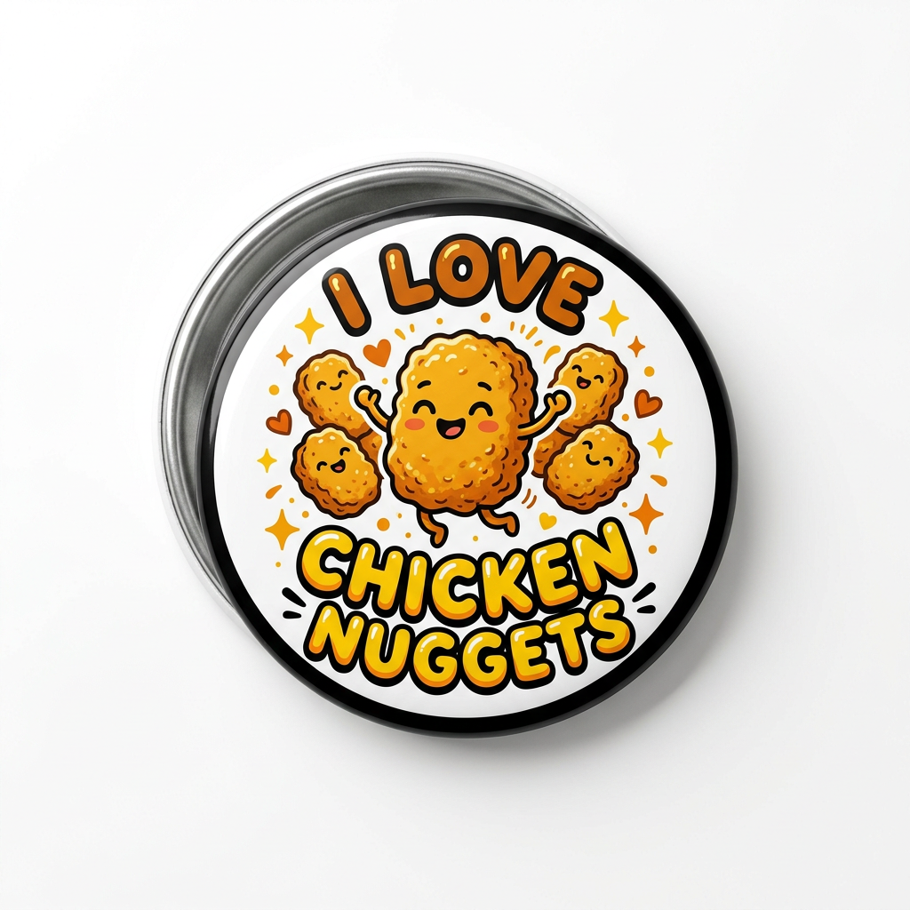 I Love Chicken Nuggets Pin Button 2.25-inch