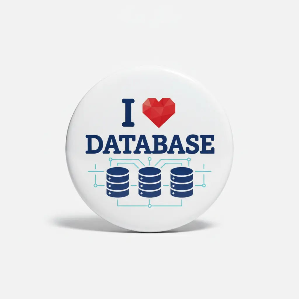 I Love Database Pinback 2.25-inch