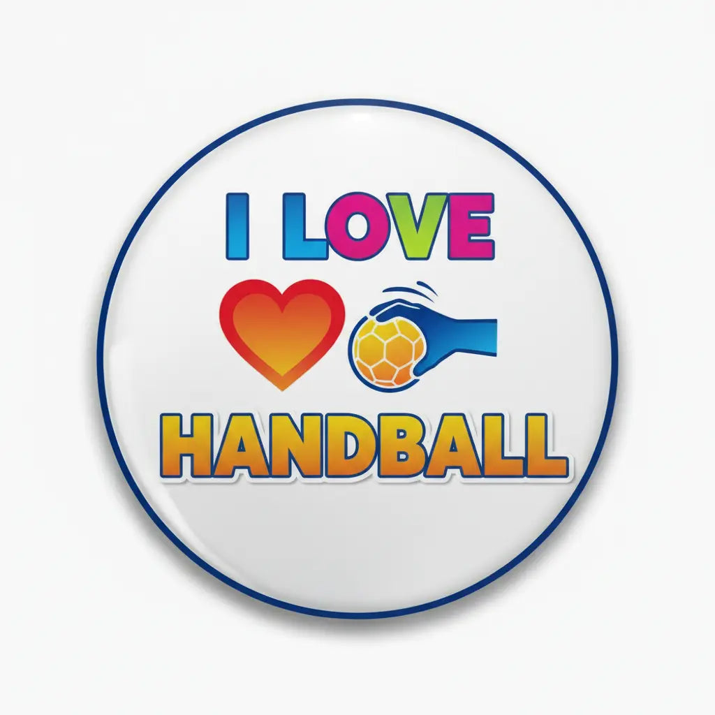 I Love Handball Pin Button 2.25-inch - mypinbacks.com