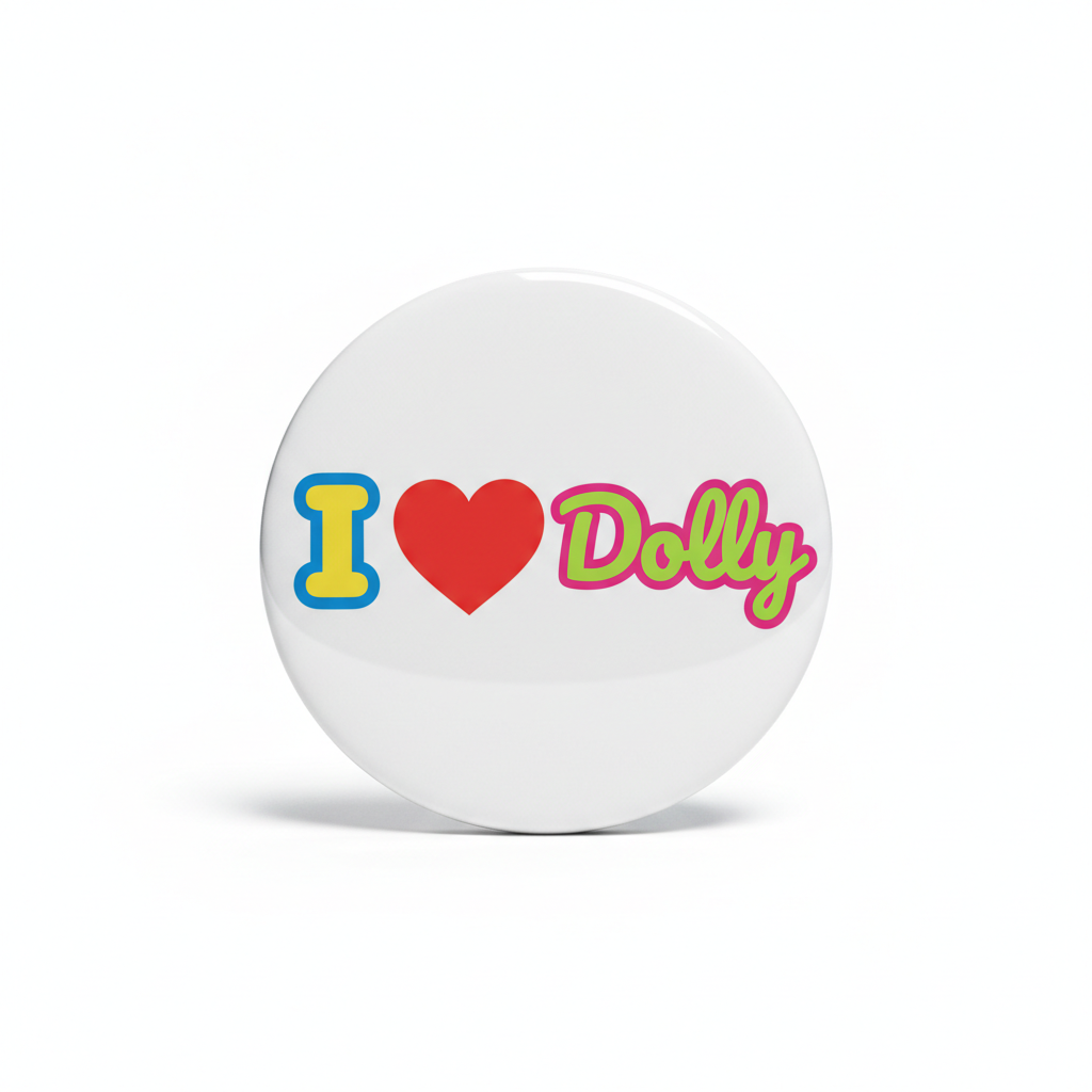 I Love (heart) Dolly Pinback 2.25-inch