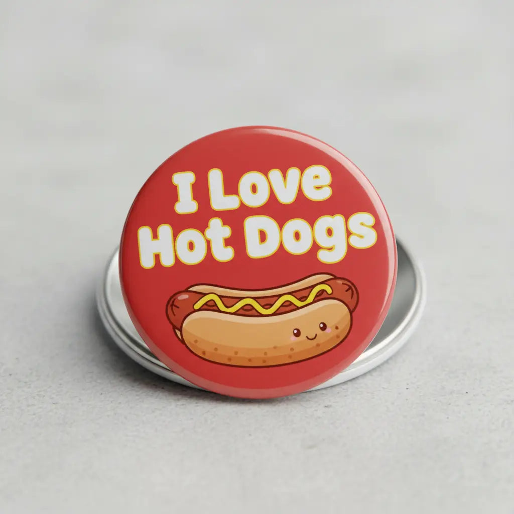I love Hot Dogs Pinback 2.25-inch