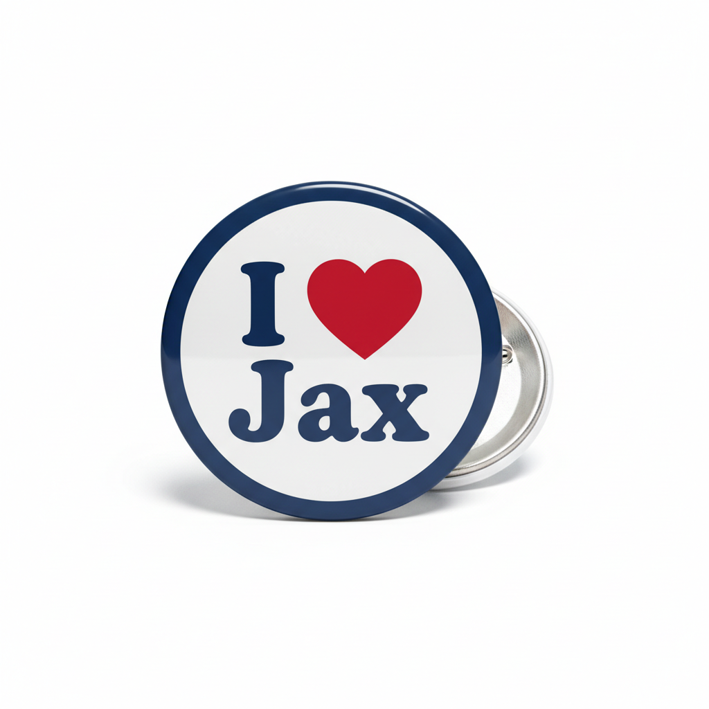 I Love Jax Pinback 2.25-inch
