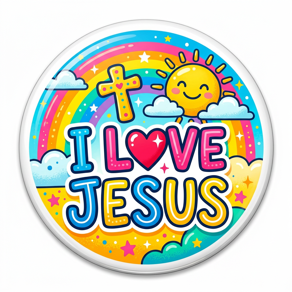 I Love Jesus -for kids- Pin Button 2.25-inch