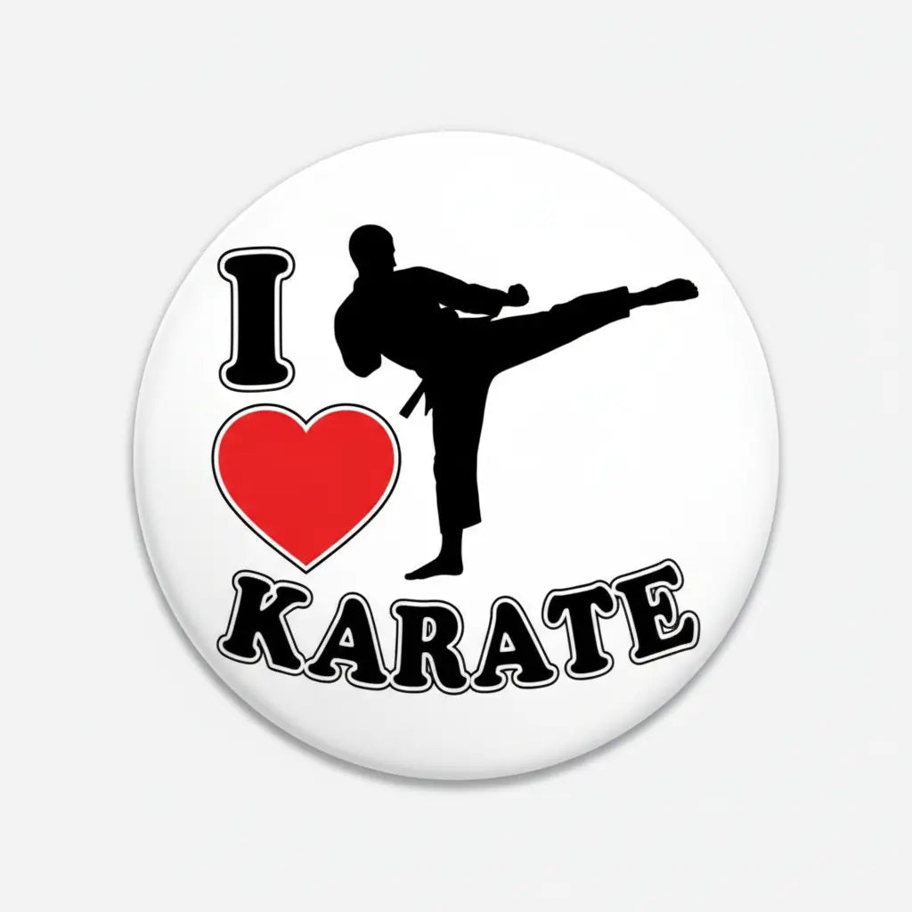 I Love Karate Pin Button 2.25-inch - mypinbacks.com