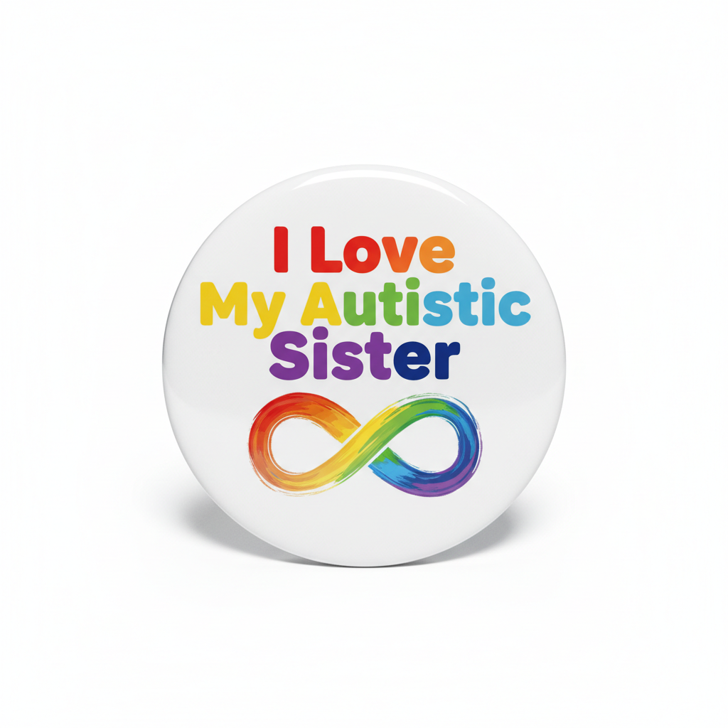 I Love my Autistic Sister Pinback 2.25-inch