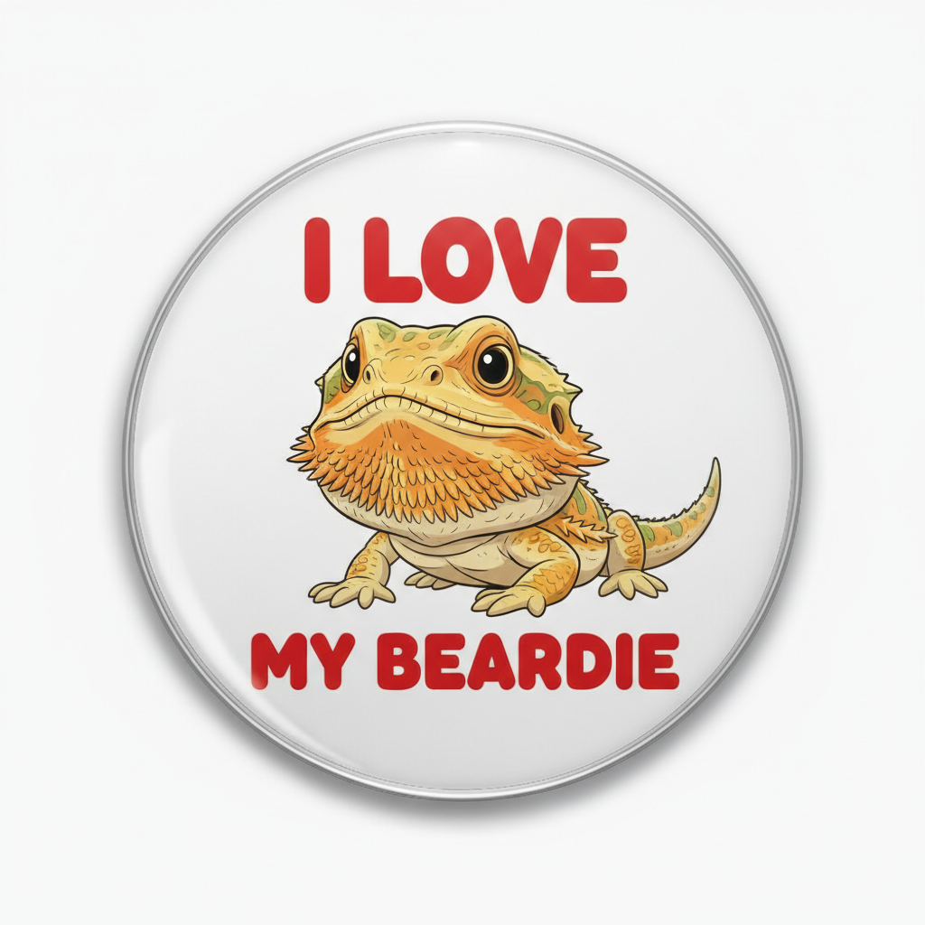 I Love my Beardie Pinback 2.25-inch