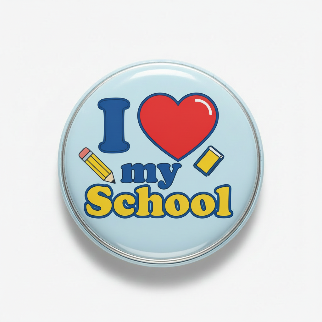I Love my School Pinback 2.25-inch Brooch