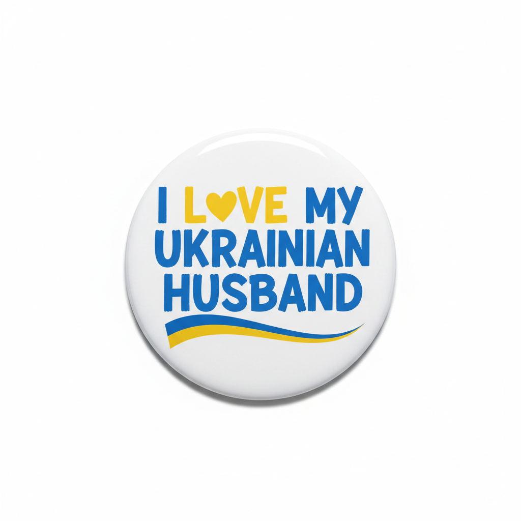 I Love my Ukrainian Husband Pinback 2.25-inch