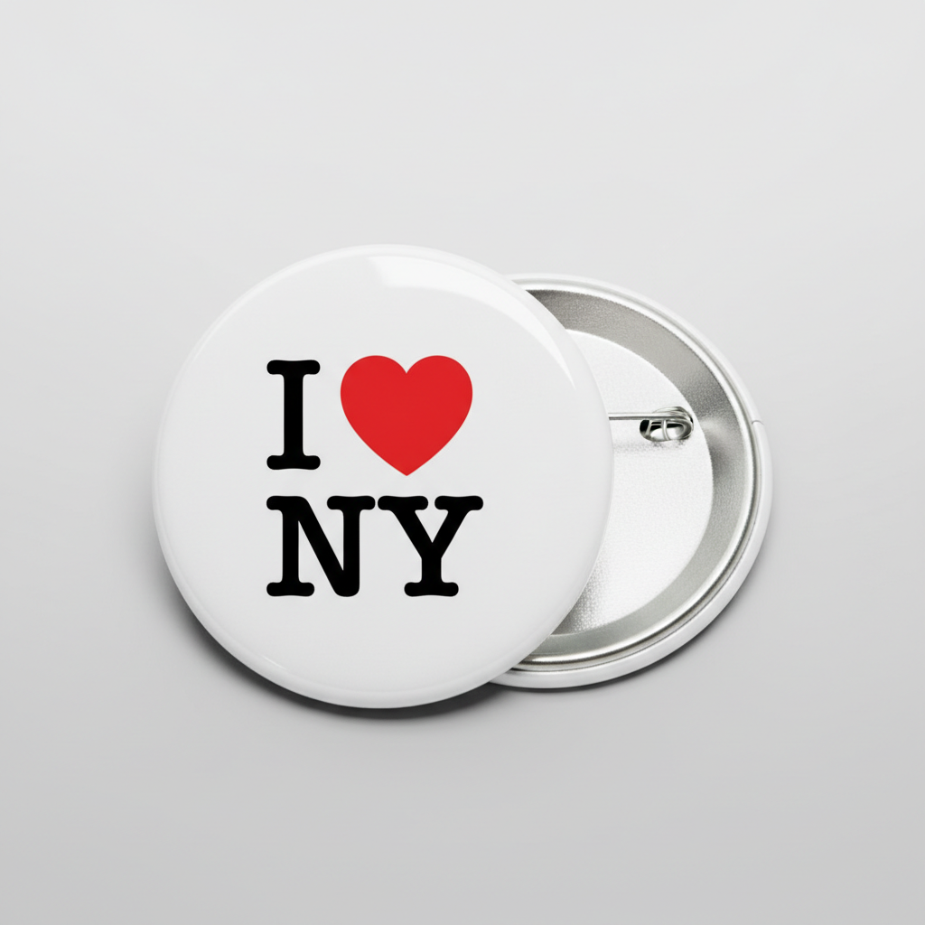 I Love New York Pinback 2.25-inch ~ White