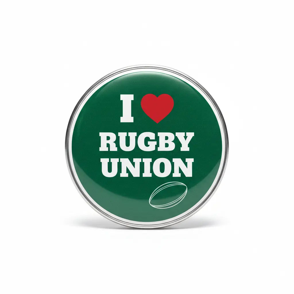 I Love Rugby Union Pin Button 2.25-inch - mypinbacks.com