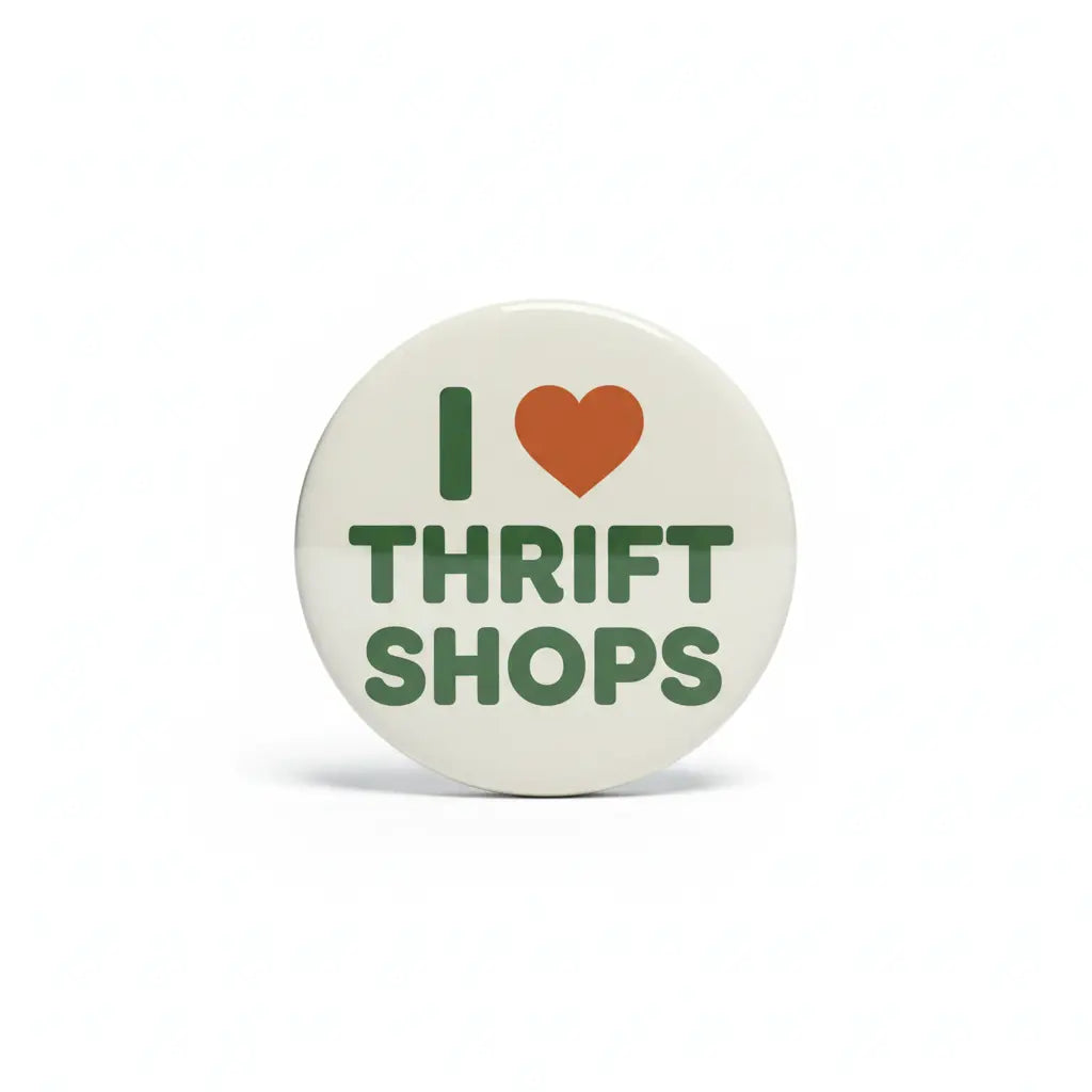 I Love Thrift Shops Pinback 2.25-inch