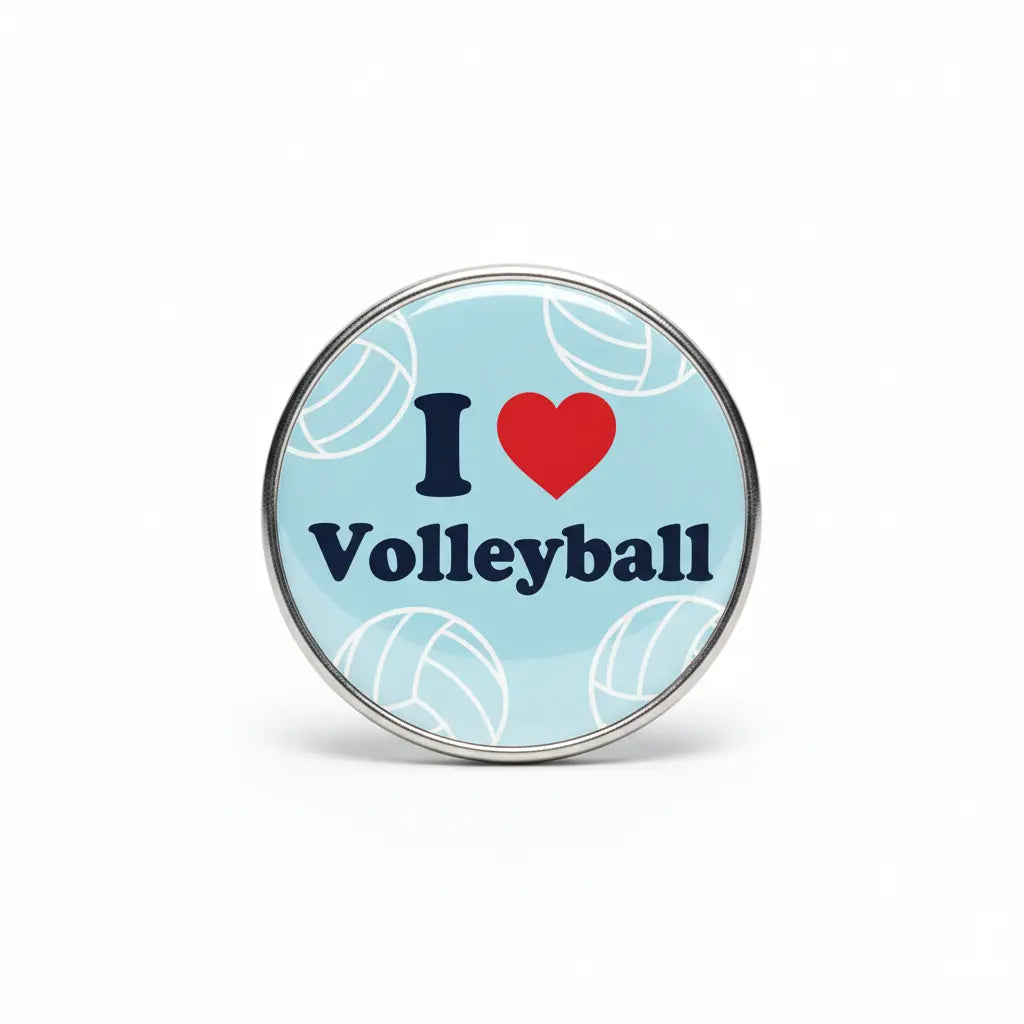 I Love Volleyball Pin Button 2.25-inch - mypinbacks.com