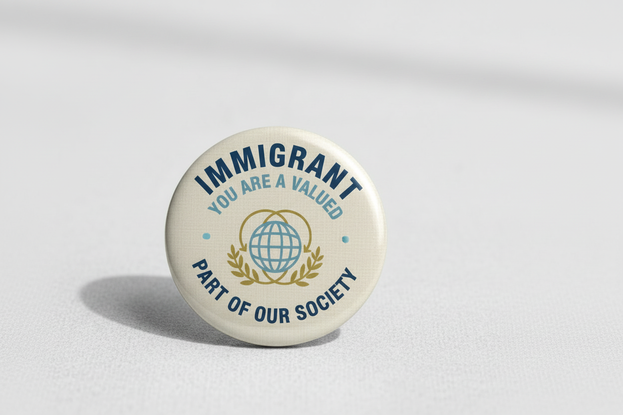 Immigrant You Are A Valued Part Of Our Society Pinback 2.25-inch