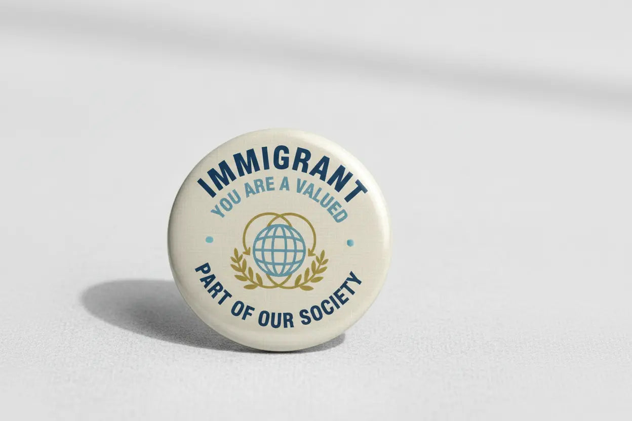 Immigrant You Are A Valued Part Of Our Society Pinback 2.25-inch