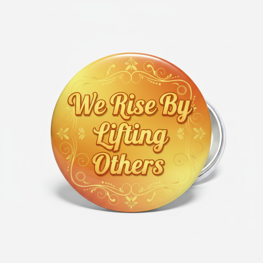 Inspirational Kind Quote We Rise By Lifting Others Pinback Pinback 2.25-inch