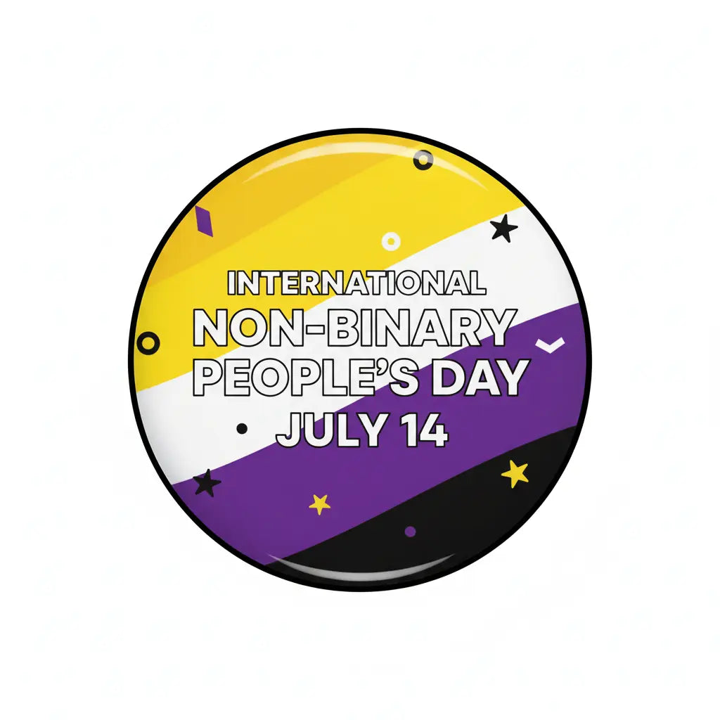 International Non-Binary People's Day (July 14) Pinback 2.25-inch