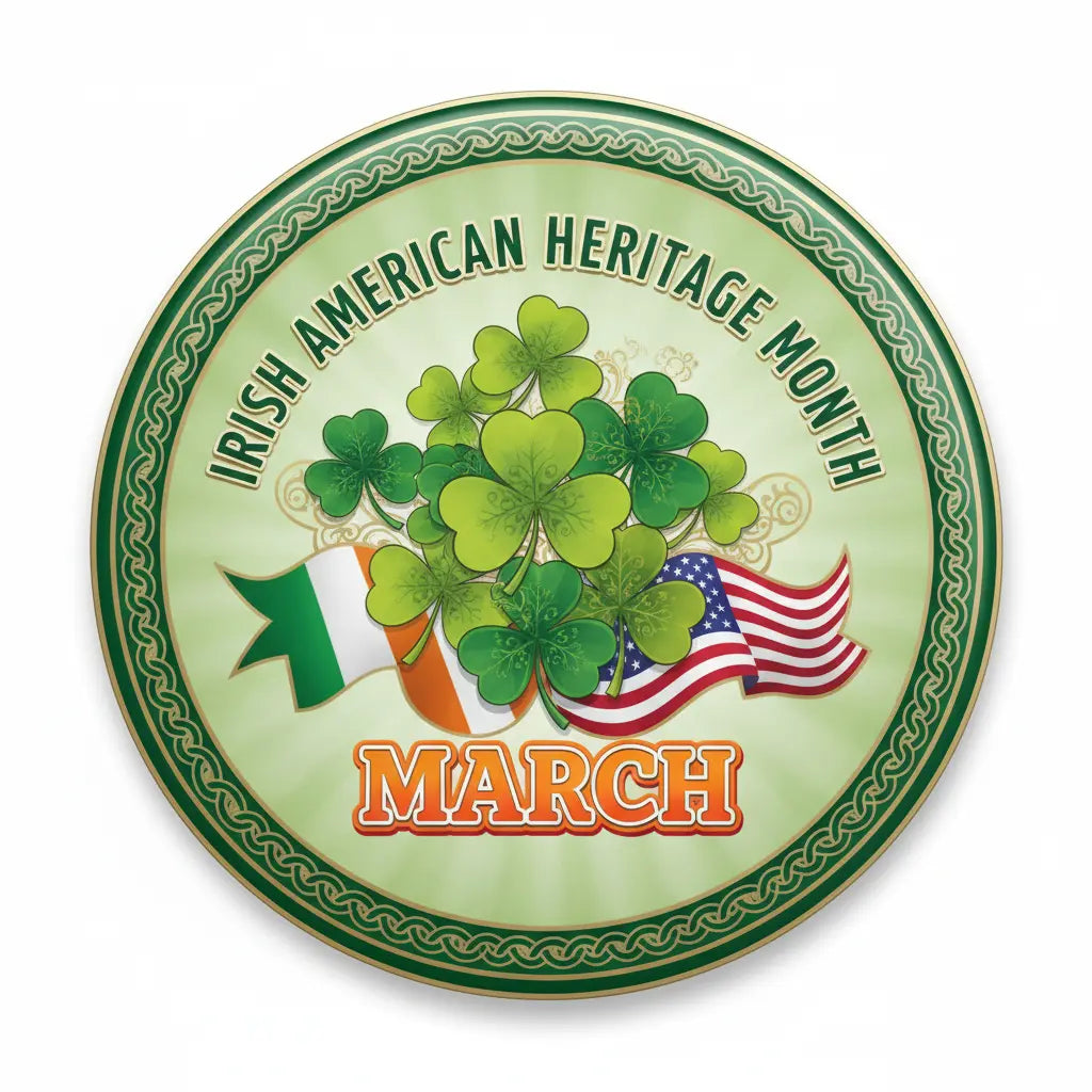 Irish American Heritage Month March Pinback 2.25-inch