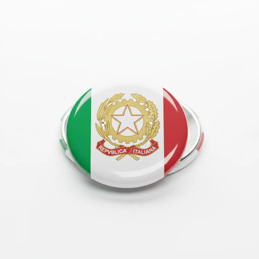 Italy Flag Crest Button Pinback 2.25-inch