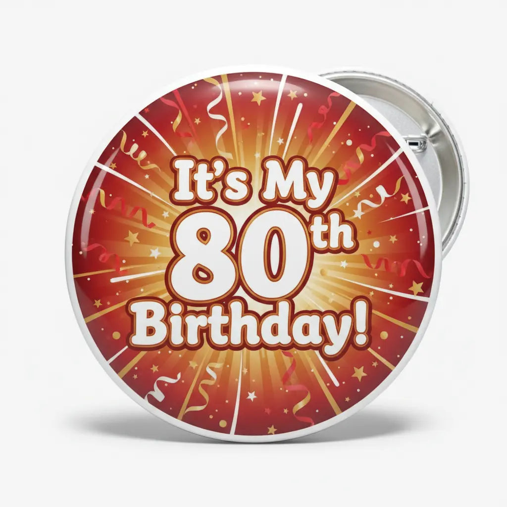 It's my 80th Birthday! Pinback 2.25-inch