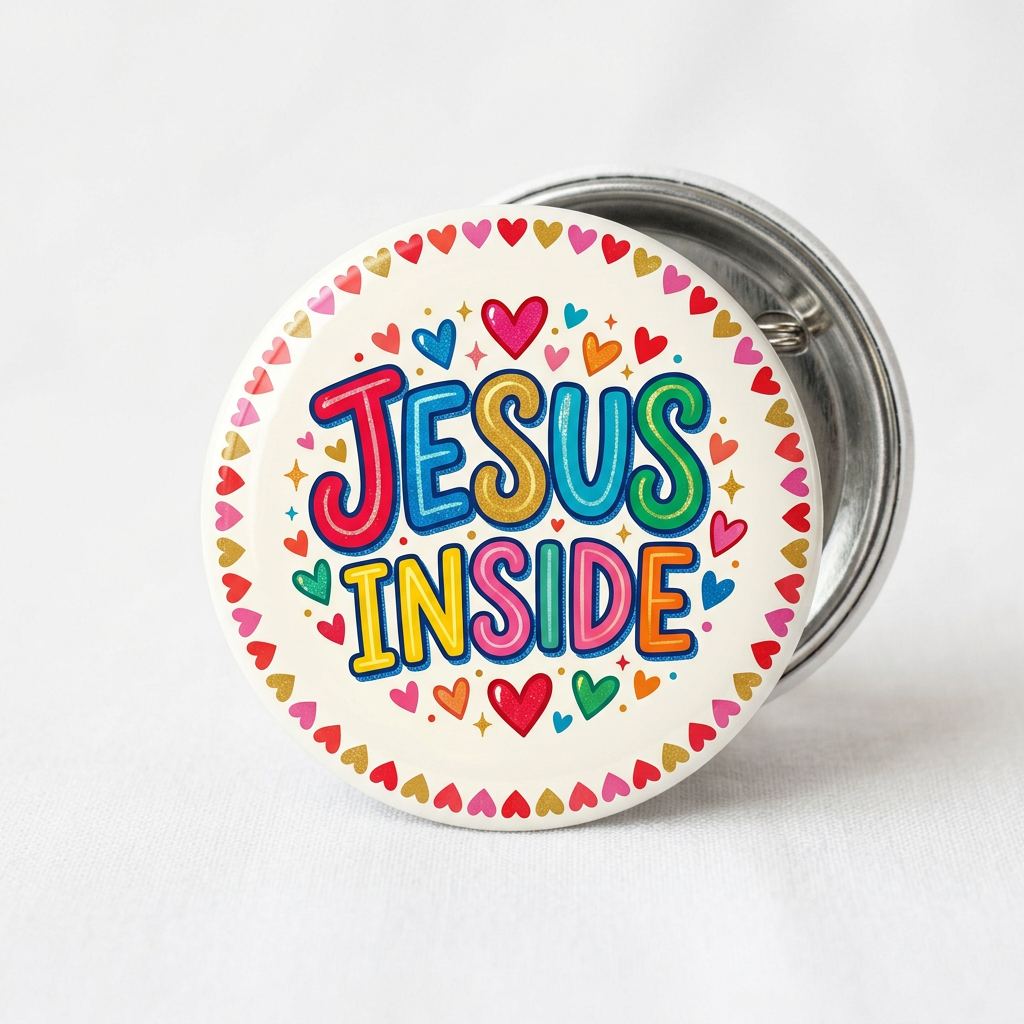 Jesus Inside Pin Button 2.25-inch