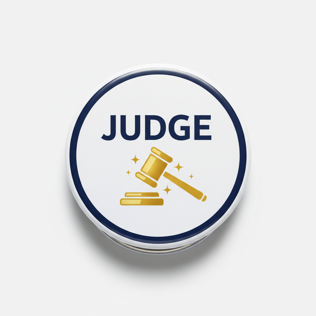 Judging Contest Modern Judge Pinback Pinback 2.25-inch