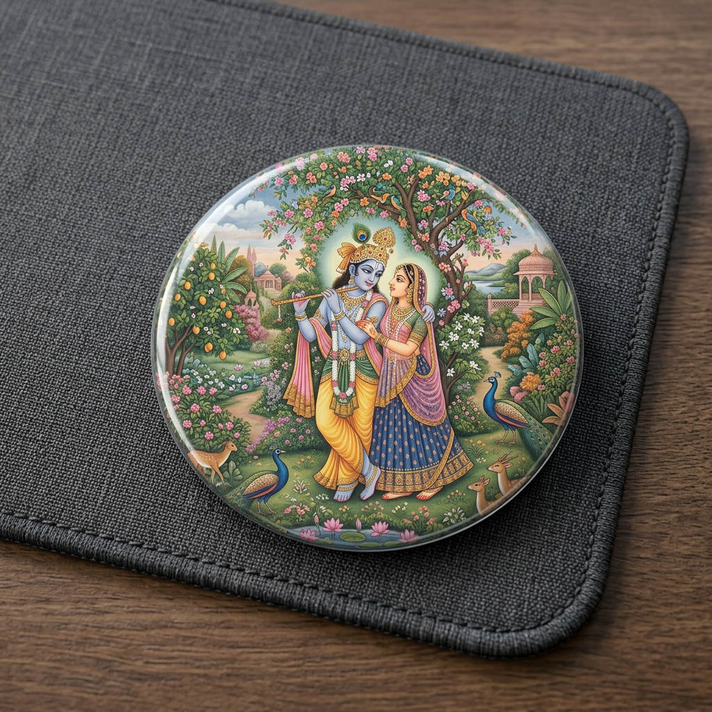 Kangra School Radha and Krishna in the Garden Mousepad