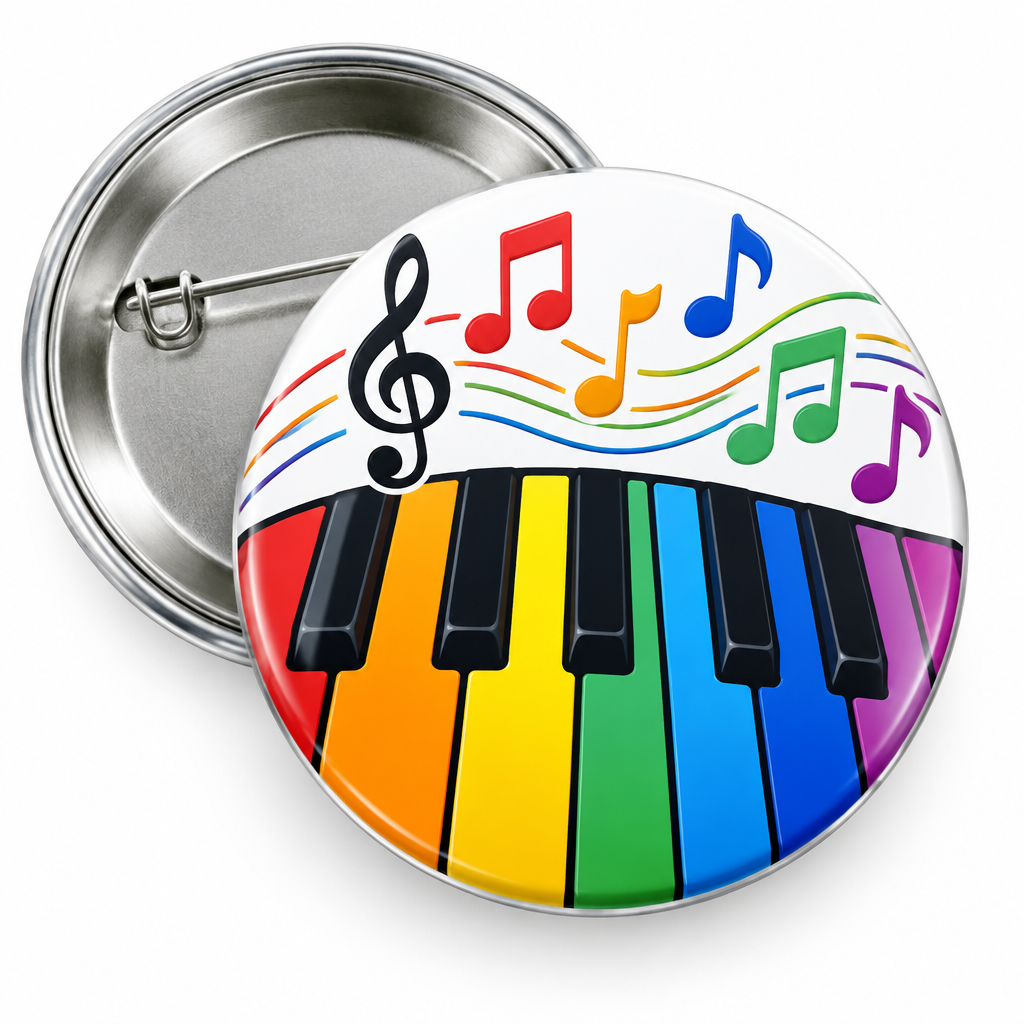 Keyboard Music Pin Button 2.25-inch