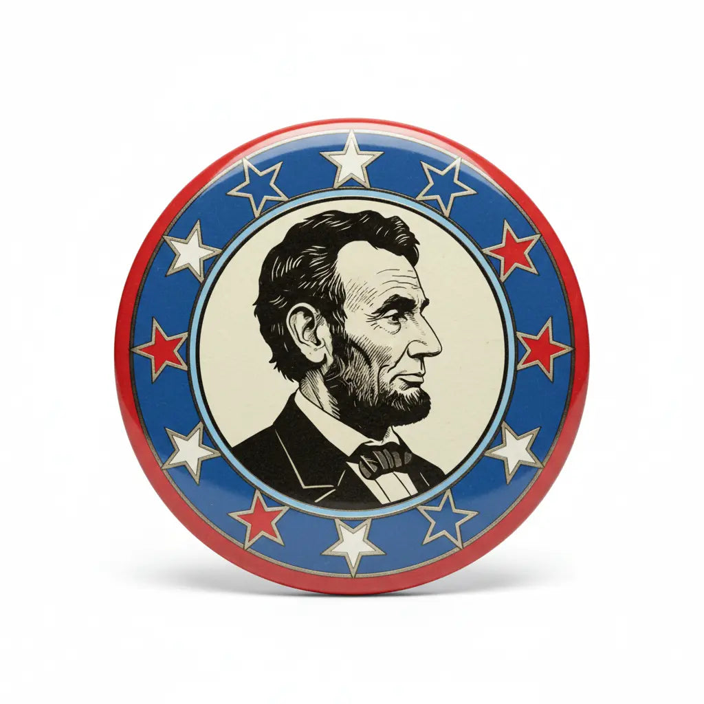 Lincoln Red White Blue Stars Pinback 2.25-inch
