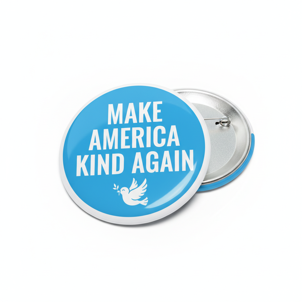 MAKE AMERICA KIND AGAIN PARODY PINBACK 2.25-inch