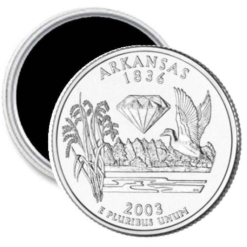Arkansas State Quarter Mint Image Magnet 2.25"