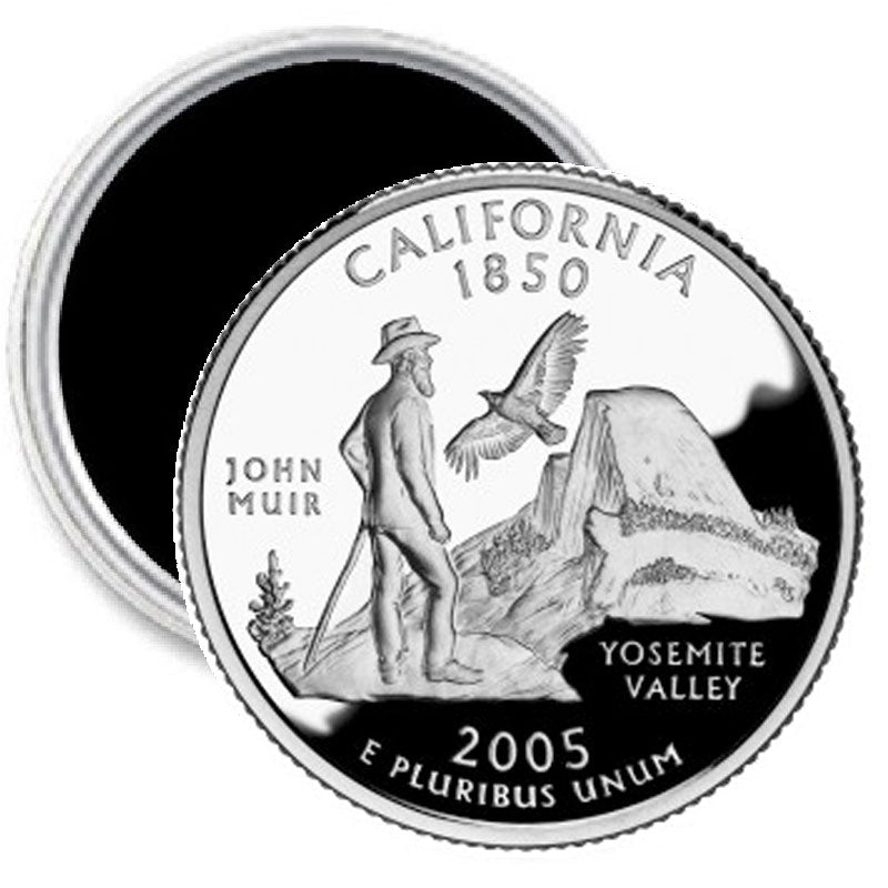 Imán con imagen de moneda de 2,25" del estado de California